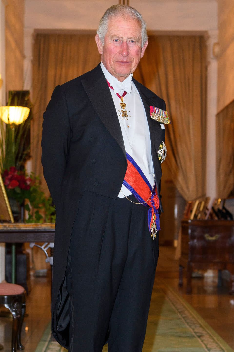 <p>Prince Charles poses for a photo at the British Embassy in Tokyo, Japan.</p>