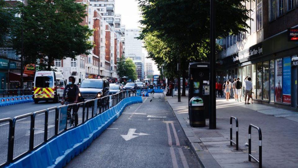 The Streetspace scheme in Bishopsgate  (Getty)