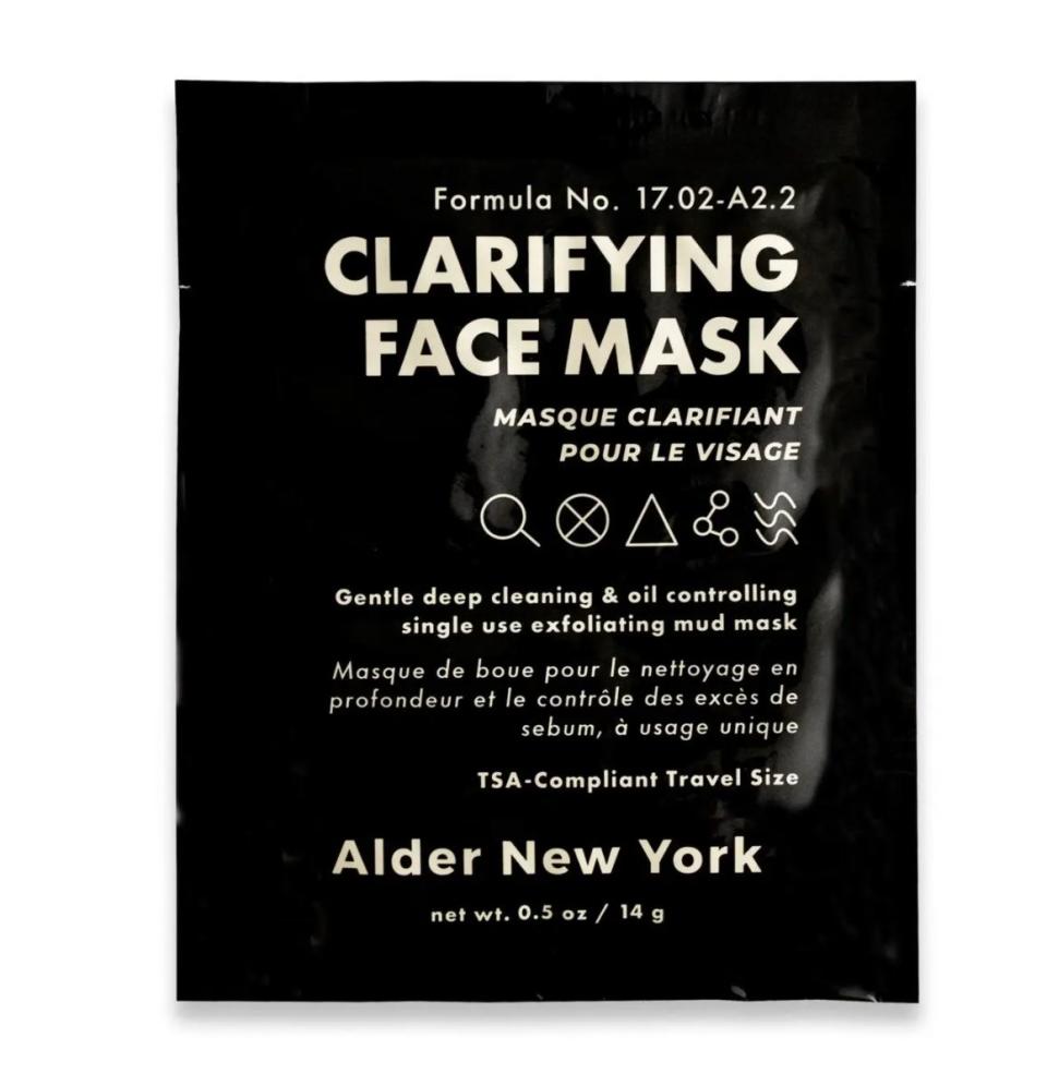 Detox your pores in just five minutes with this mask that'll absorb gross gunk and help regulate oil production for a glowy, nongreasy complexion. <br /><br /><a href="https://aldernewyork.com/" target="_blank" rel="noopener noreferrer">Alder New York</a> is a queer-owned and woman-owned gender-neutral skin care brand that makes easy-to-use vegan products for everyone.<br /><br /><strong>Promising review:</strong> "I have tried around 30 or so clarifying masks over the years and <strong>hands down this is my favorite</strong>. The texture is smooth, easy to apply, and has a lovely cooling effect. <strong>It left my skin clearer yet still supple without drying it out.</strong> Most importantly, it <strong>did not affect my rosacea</strong>, which was a big win in my book." &mdash; <a href="https://go.skimresources.com?id=38395X987171&amp;xs=1&amp;url=https%3A%2F%2Faldernewyork.com%2Fcollections%2Fskincare%2Fproducts%2Fclarifying-face-mask&amp;xcust=HPBasicBeauty607dad6fe4b0bc5a3a5a7609" target="_blank" rel="nofollow noopener noreferrer" data-skimlinks-tracking="5909265|xid:fr1618928480280ief" data-vars-affiliate="aldernewyork.com" data-vars-href="https://aldernewyork.com/collections/skincare/products/clarifying-face-mask" data-vars-keywords="skincare" data-vars-link-id="16577574" data-vars-price="" data-vars-product-id="21059078" data-vars-product-img="https://cdn.shopify.com/s/files/1/1941/2159/products/Clarifying_Face_Mask_Single_Use_160x.jpg?v=1563816295" data-vars-product-title="Clarifying Face Mask - Single Use" data-vars-retailers="aldernewyork" data-ml-dynamic="true" data-ml-dynamic-type="sl" data-orig-url="https://aldernewyork.com/collections/skincare/products/clarifying-face-mask" data-ml-id="35">Dana D.</a><br /><br /><strong>Get it from Alder New York for <a href="https://go.skimresources.com?id=38395X987171&amp;xs=1&amp;url=https%3A%2F%2Faldernewyork.com%2Fcollections%2Fskincare%2Fproducts%2Fclarifying-face-mask&amp;xcust=HPBasicBeauty607dad6fe4b0bc5a3a5a7609" target="_blank" rel="nofollow noopener noreferrer" data-skimlinks-tracking="5909265|xid:fr1618928480280aca" data-vars-affiliate="aldernewyork.com" data-vars-href="https://aldernewyork.com/collections/skincare/products/clarifying-face-mask" data-vars-keywords="skincare" data-vars-link-id="16577574" data-vars-price="" data-vars-product-id="21059078" data-vars-product-img="https://cdn.shopify.com/s/files/1/1941/2159/products/Clarifying_Face_Mask_Single_Use_160x.jpg?v=1563816295" data-vars-product-title="Clarifying Face Mask - Single Use" data-vars-retailers="aldernewyork" data-ml-dynamic="true" data-ml-dynamic-type="sl" data-orig-url="https://aldernewyork.com/collections/skincare/products/clarifying-face-mask" data-ml-id="36">$6</a>.</strong>