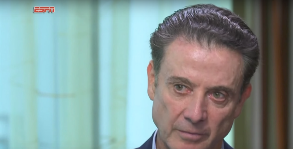 Rick Pitino during his ESPN interview on Thursday. (Screengrab ESPN)