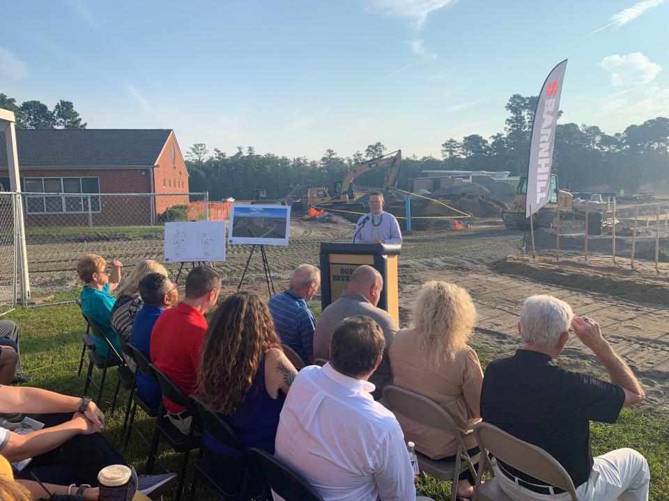 Brunswick County Schools officials held a groundbreaking ceremony in August to recognize the start of the 32,000-square-foot addition at North Brunswick High School Sixteen new classrooms and a band suite will be added.