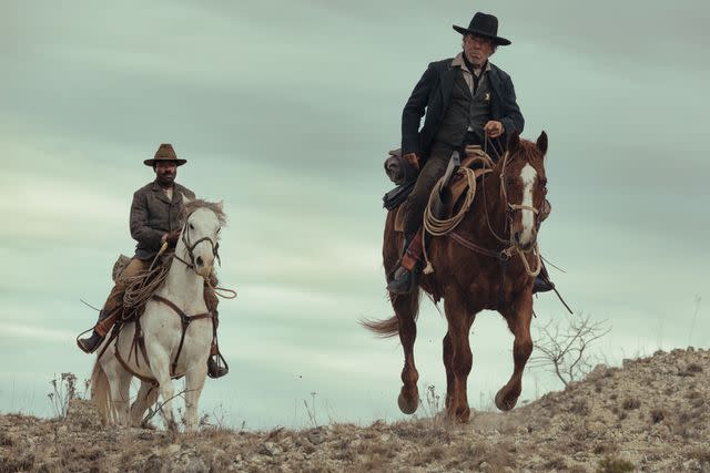 <p>Paramount+</p> David Oyelowo and Dennis Quaid in 'Lawmen: Bass Reeves'