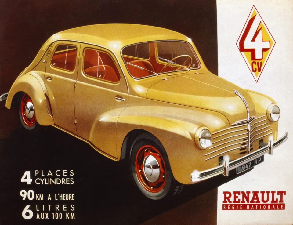 La mythique 4CV dans une pub en 1947