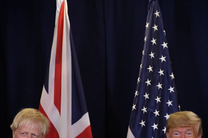 FILE PHOTO: U.S. President Trump meets with British Prime Minister Johnson on sidelines of U.N. General Assembly in New York City