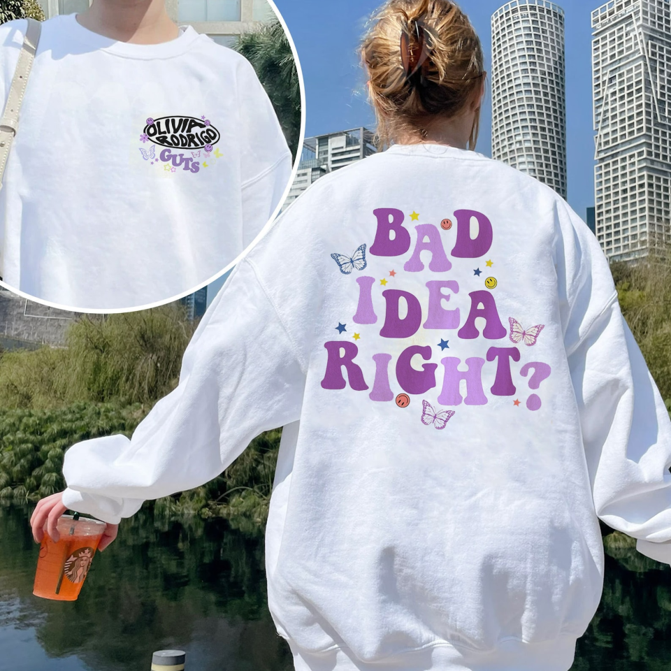 Olivia Rodrigo "Bad Idea Right?" Sweatshirt Etsy