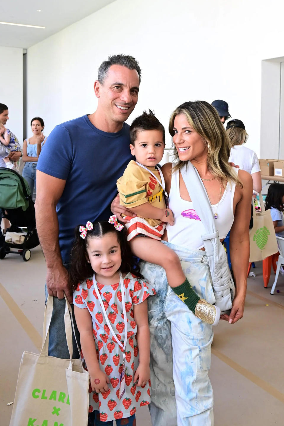 Sebastian Maniscalco with his wife and kids