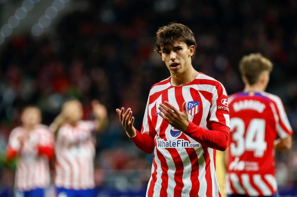 Joao Felix in action for Atletico against  Barcelona (EPA)