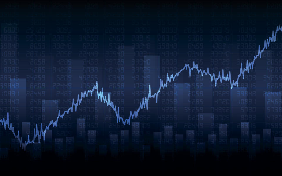 A chart trending upwards.