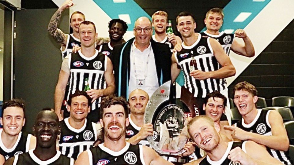 Port Adelaide chairman David Koch has accused Eddie McGuire of having a 'nasty' habit of attacking the appearance of people he doesn't like. Picture: Twitter/David Koch