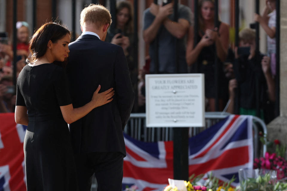 El príncipe Harry y Meghan en el tributo a la reina Isabel / REUTERS/Paul Childs