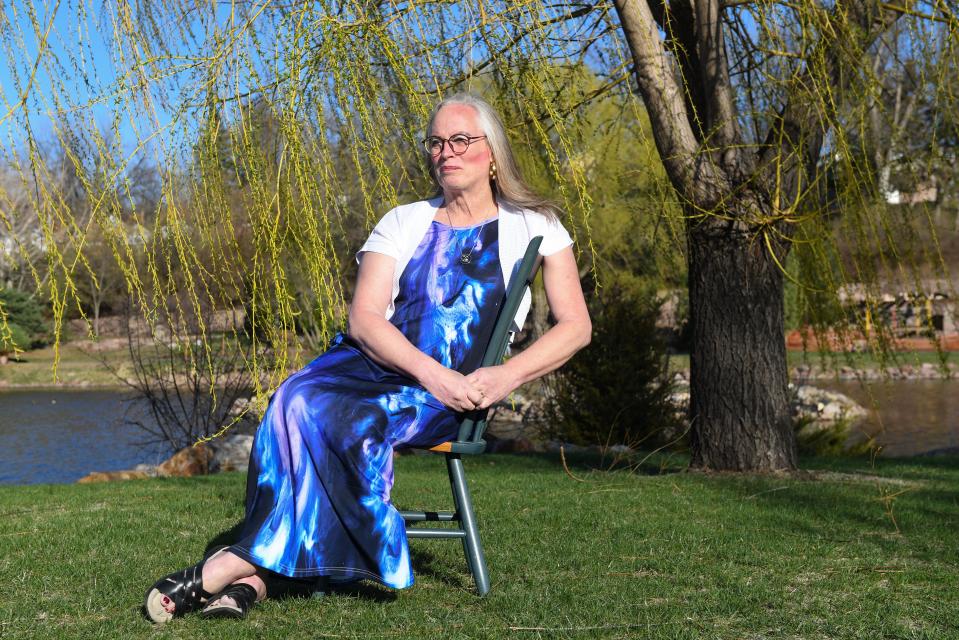 Stephanie Marty poses for a portrait on Saturday, April 10, 2021, at Terrace Park in Sioux Falls.