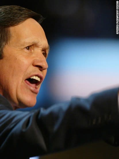 <p>Congressman Dennis Kucinich speaks on the third day of the Democratic National Convention July 28, 2004, at the Fleet Center in Boston. </p><div class="cnn--image__credit"><em><small>Credit: Spencer Platt/Getty Images) / Getty</small></em></div>