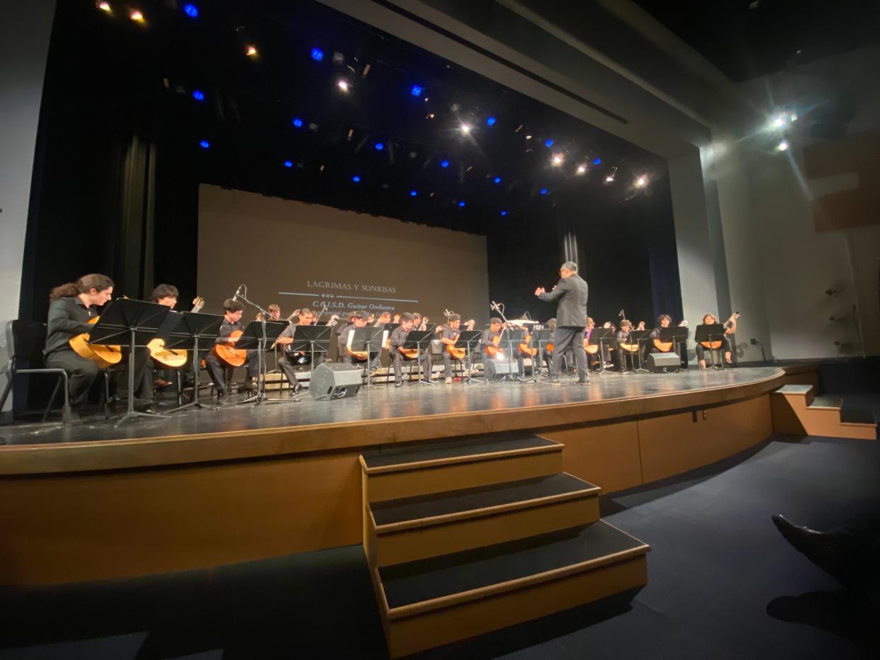 Corpus Christi ISD's new guitar orchestra hosted its first performance Thursday evening at Veterans Memorial High School.