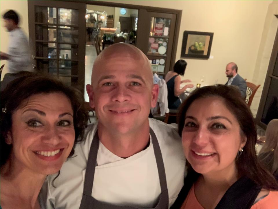 Bahar Anooshahr with one of her favorite chefs, Cory Oppold.