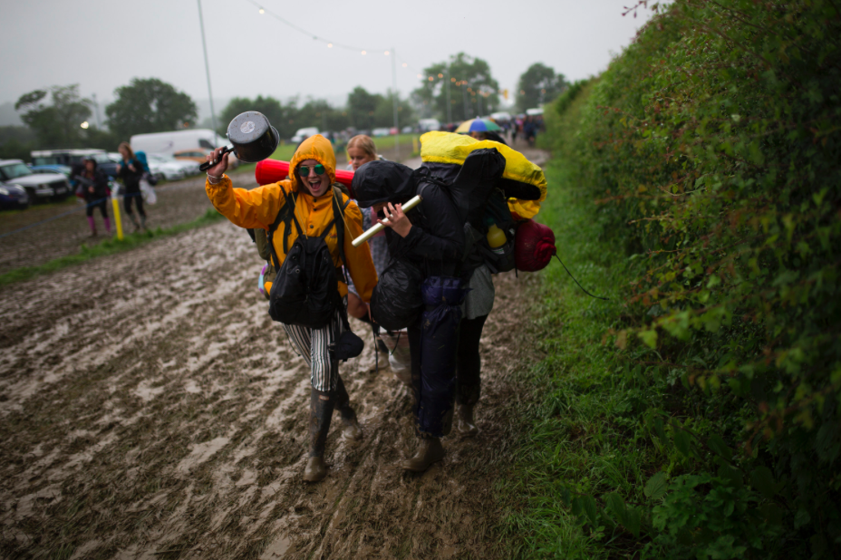 Pots and pans are essential to the full muddy camping experience. (SWNS)