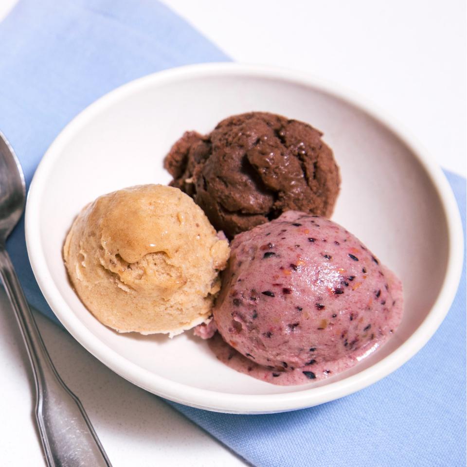 Banana Ice Cream with Berries, Chocolate, or Cinnamon