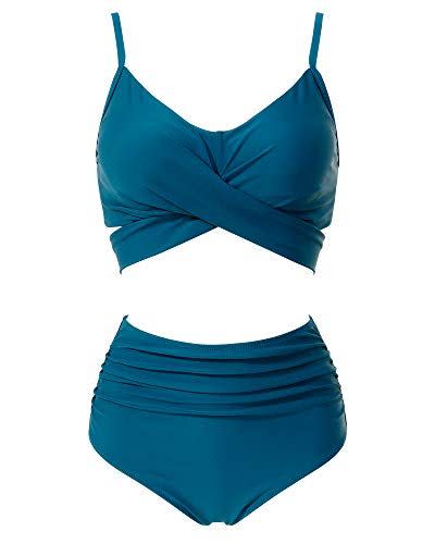 6) OMKAGI High Waisted Bandage Bikini