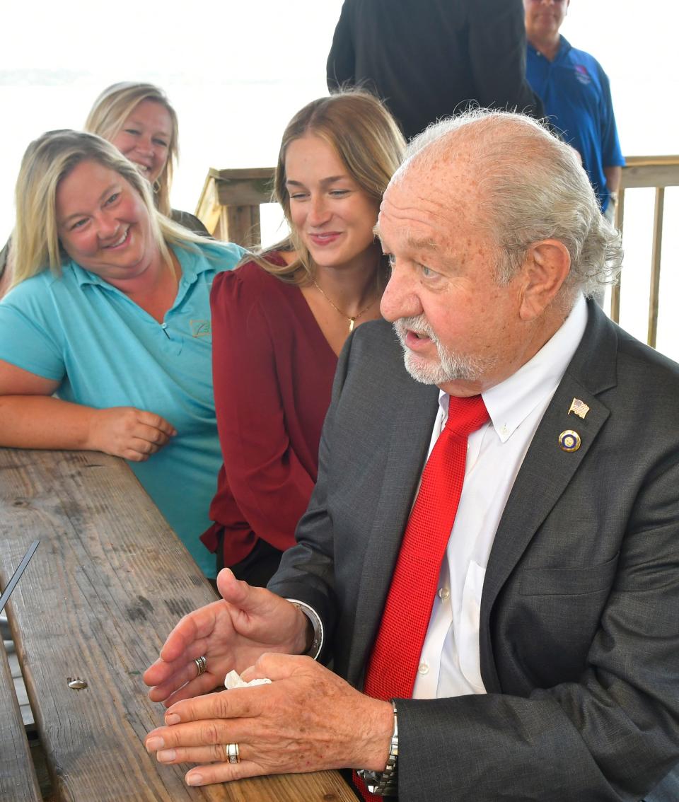 David Armstrong has announced his candidacy for County Commissioner, for District 4. He is seen here two of his three daughters, back to front, April Armstrong Michelle, Annette Armstrong-Ritkowski,and granddaughter Megan Dennis at Rotary Park at Suntree. His third daughter, Andrea Armstrong Leveroni was unable to be at the park.