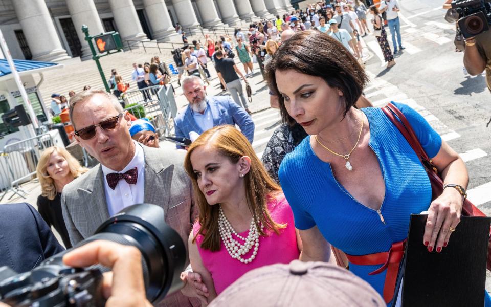 Epstein victims Sarah Ransome and Elizabeth Stein leave the Federal Courthouse in lower Manhattan in New York - PA