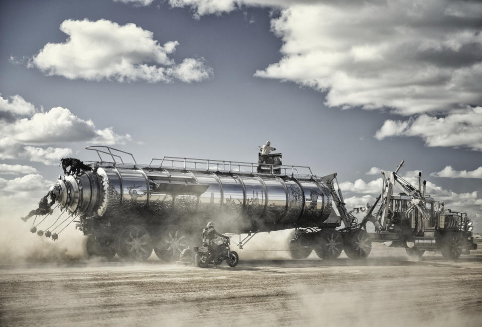 This image released by Warner Bros. Pictures shows a scene from "Furiosa: A Mad Max Saga." (Warner Bros. Pictures via AP)