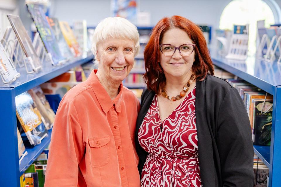 Liz Welch, community engagement manager at the Cromaine Library (right), and Sandra Schemke, president of Friends of the Cromaine Library, pose for a photo.