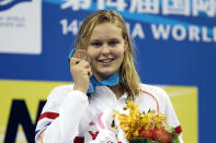 Bronze medalist Sharon Van Rouwendaal, 18, of the Netherlands poses after the Women's 200m Backstroke Final during Day Fifteen of the 14th FINA World Championships at the Oriental Sports Center on July 30, 2011 in Shanghai, China. (Clive Rose/Getty Images)