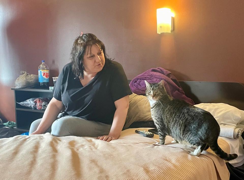 Tiffany Kelley worried about her two cats, Walter and Jake, after the fire at the Avalon, but both survived the late March incident.