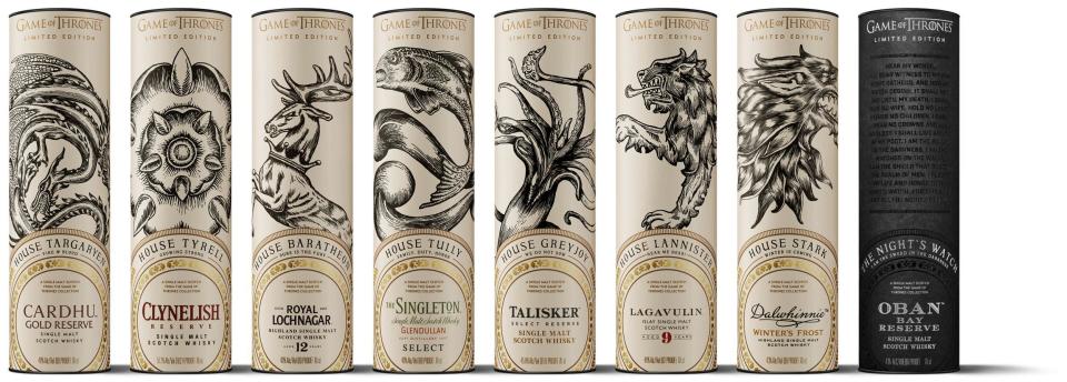 The new range of Game of Thrones scotch whiskies