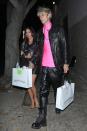 <p>Megan Fox was seen wearing a black leather skirt, heels and a black leather jacket while out with boyfriend Machine Gun Kelly. </p>