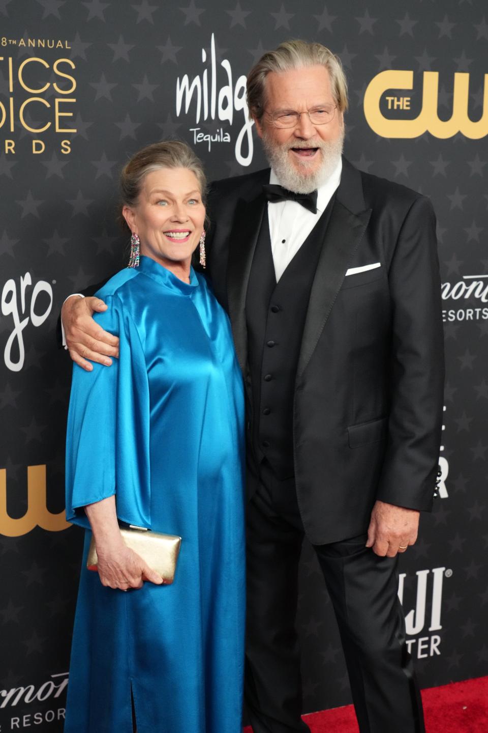 Susan Geston and Jeff Bridges attend the 28th Annual Critics Choice Awards at Fairmont Century Plaza on January 15, 2023 in Los Angeles, California.