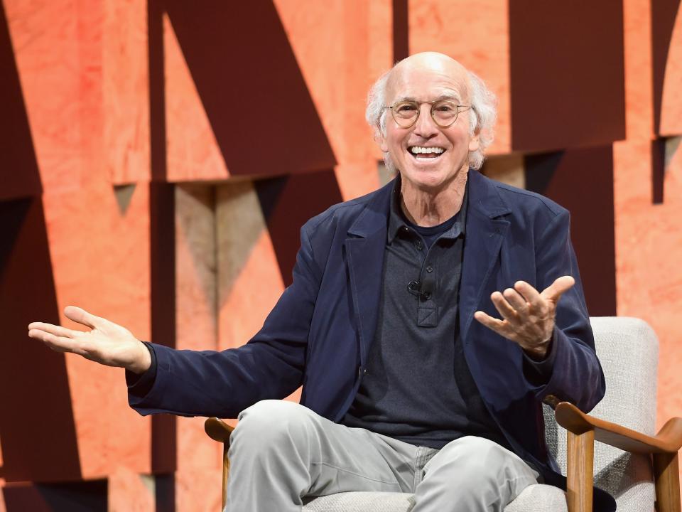 Larry David speaks onstage during Vanity Fair New Establishment Summit at Wallis Annenberg Center for the Performing Arts on October 4, 2017 in Beverly Hills, California.