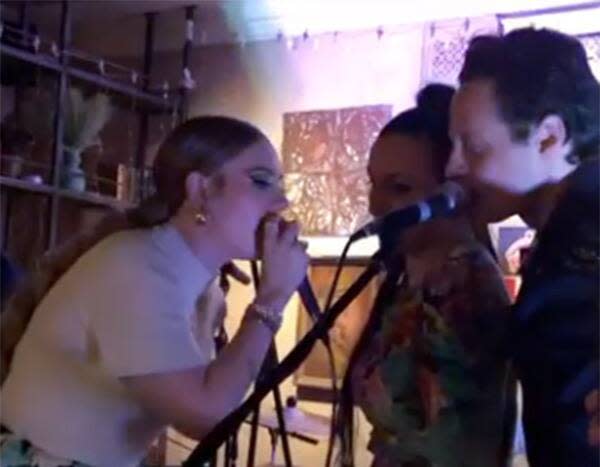 Adele sings with best friend Laura Dockerill at wedding