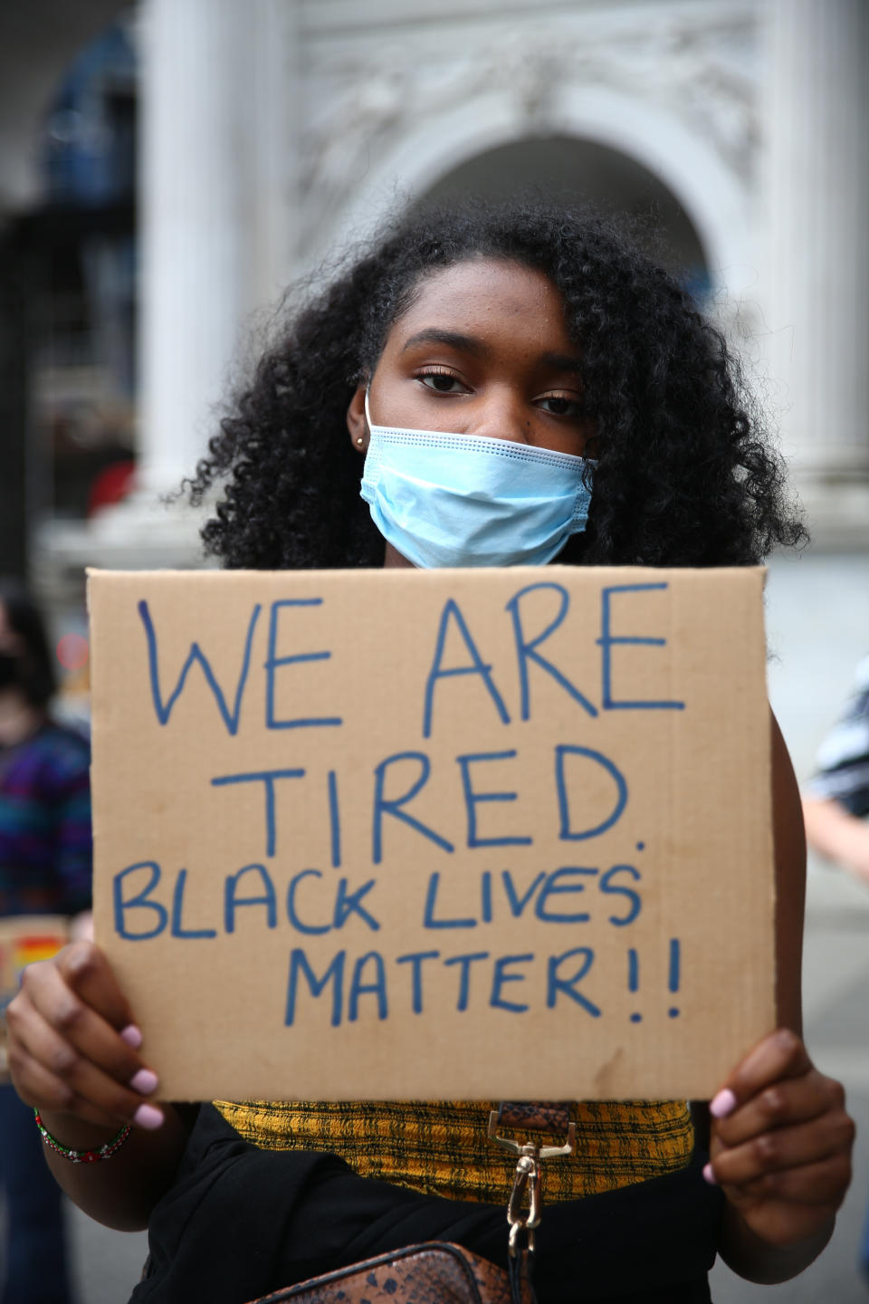 Protesters gather for Black Lives Matter protests in July 2020 in response to the killing of George Floyd. (Photo: Hollie Adams/Getty Images)