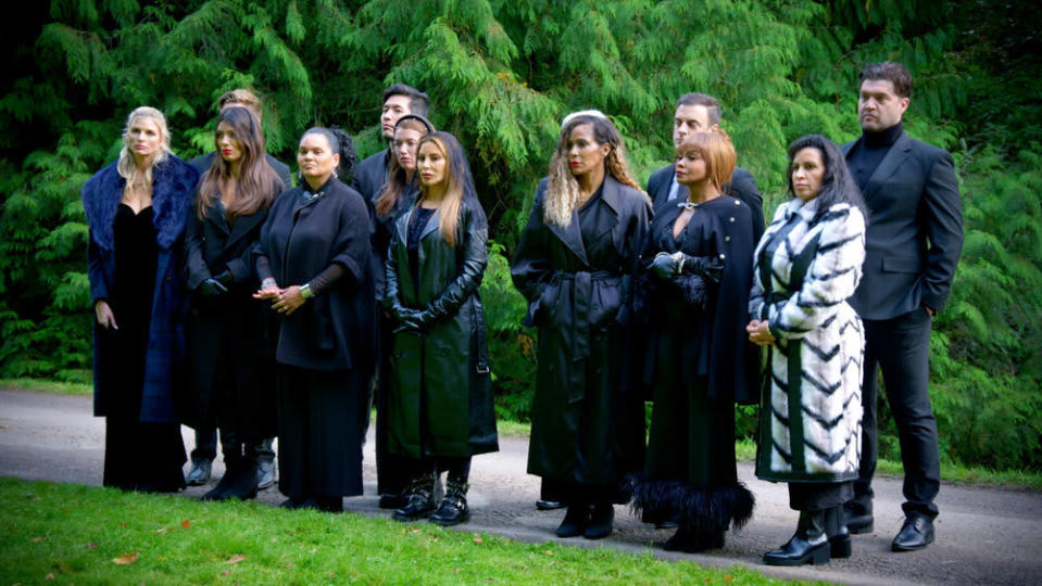 Photo still of Trishelle Cannatella, Ekin-Su Cülcüloğlu, Sandra Diaz-Twine, Kevin Kreider, Parvati Shallow, Larsa Pippen, Shereé Whitfield, Dan Gheesling, Phaedra Parks, Mercedes “MJ” Javid, and Chris 'C.T.' Tamburello in The Traitors