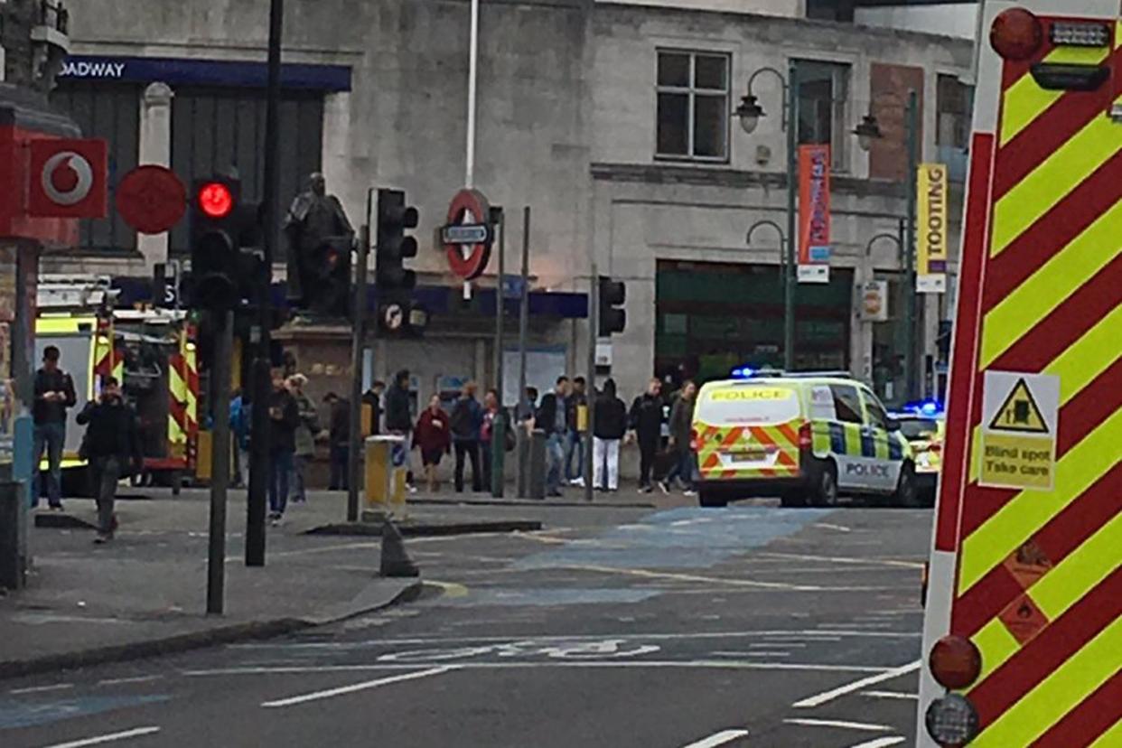 Police incident: A man has died after being hit by train at Tooting Broadway station: Twitter/@eddiepereztoro