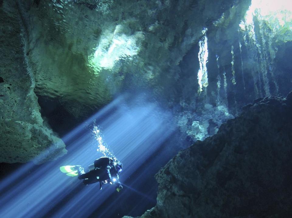 This undated image released by Animal Planet shows an image from the upcoming series, "Underworld," where divers explore underwater caves around the world. Animal Planet is unveiling 11 new shows for the season ahead. (AP Photo/Animal Planet, Karen Doody)