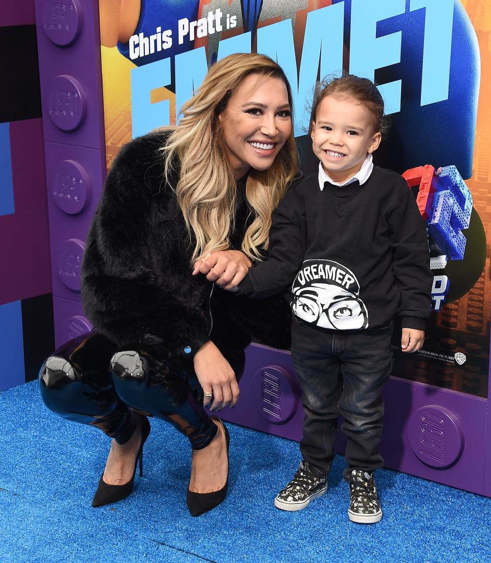 Naya Rivera and son Josey Hollis Dorsey at the premiere of "The Lego Movie 2: The Second Part" on Feb. 2, 2019 in Westwood, California.