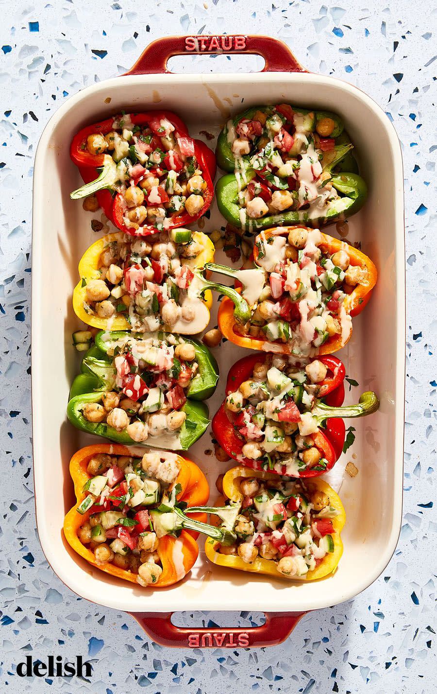 Falafel Chickpea Vegetarian Stuffed Peppers