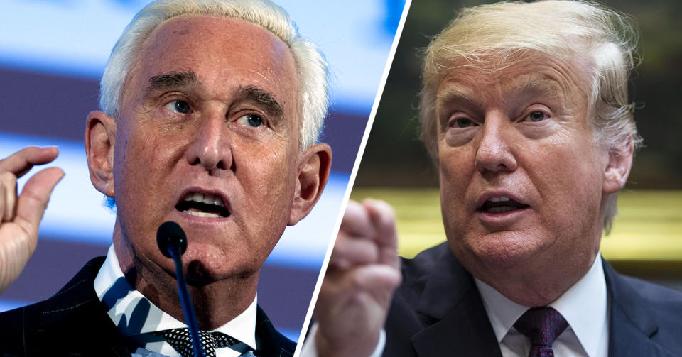 Roger Stone and Donald Trump. (Photos: Jose Luis Magana/AP; Al Drago/Bloomberg via Getty Images)