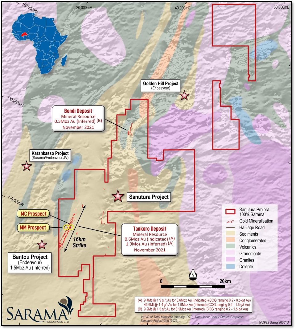 Sarama Resources Ltd., Monday, November 28, 2022, Press release picture