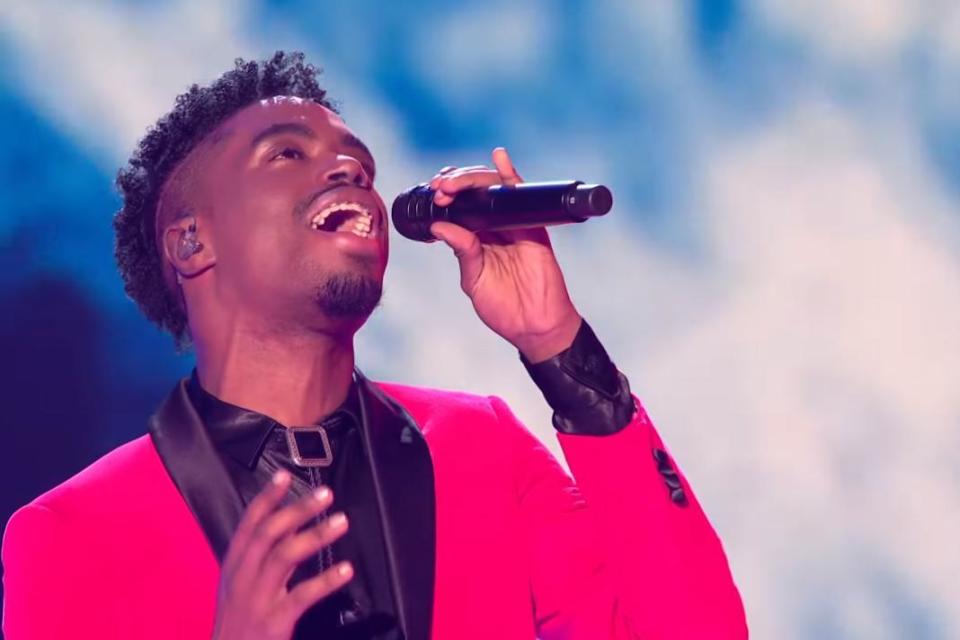 Champion: Harris has seen success with his winner's single Power of Love (X Factor/ ITV)