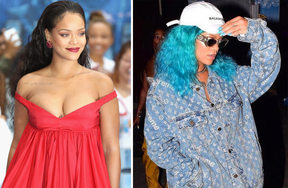 <p><strong>When:</strong> August 5<br>The singer swapped her luscious black locks for an edgy turquoise do while out in Barbados.<br><em>[Photo: Getty/Instagram]</em> </p>