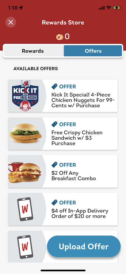 Wendy's app offers