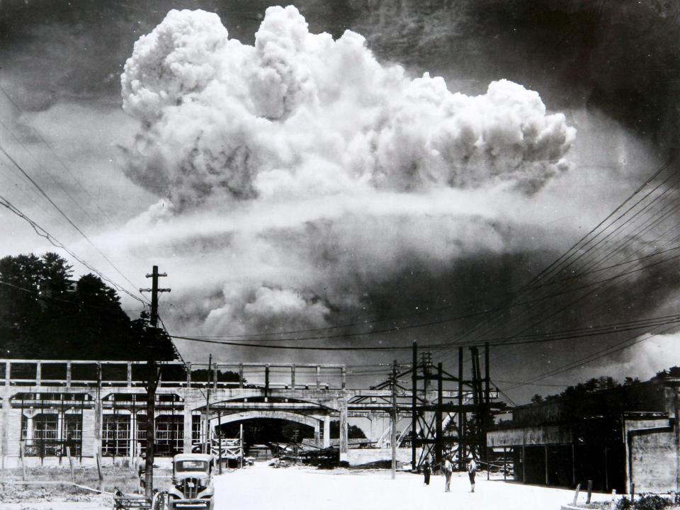 The explosion over Nagasaki in 1945.