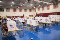 PHOTO: Voters fill out their ballots at Bedford High School during the New Hampshire Primary on Sept. 13, 2022, in Bedford, N.H. (Scott Eisen/Getty Images)