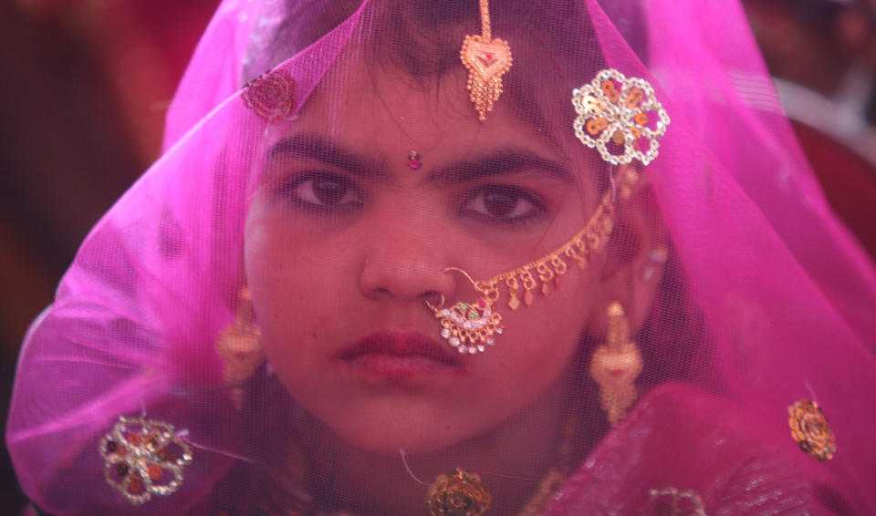 印度童婚陋習盛行。資料照片：REUTERS/Amit Dave