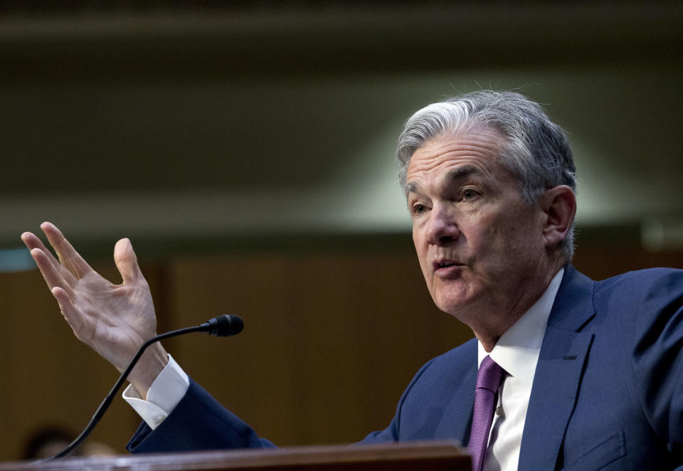 Federal Reserve Board Chair Jerome Powell testifies before the Senate Committee on Banking, Housing, and Urban Affairs at Capitol Hill in Washington. Powell gave the keynote address Friday, Aug. 24, at an annual conference of central bankers in Jackson Hole, Wyo. (AP Photo/Jose Luis Magana)