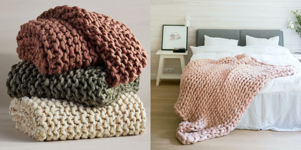 These Cozy Chunky Knit Blankets Are Worth the Money