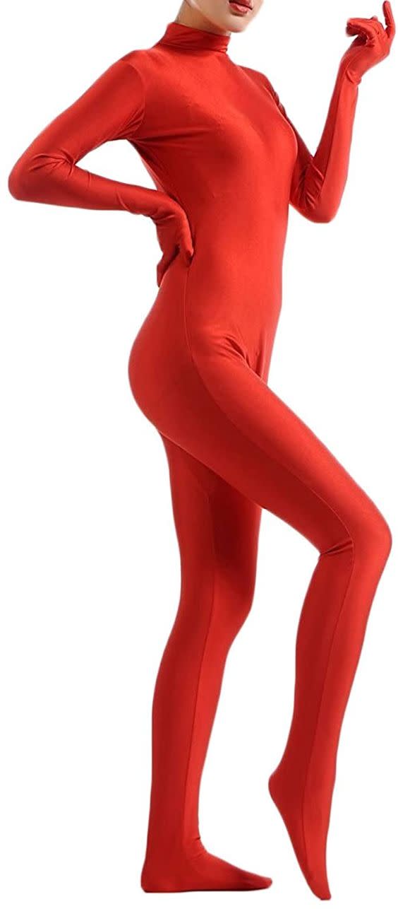 Red Long Sleeve Unitard