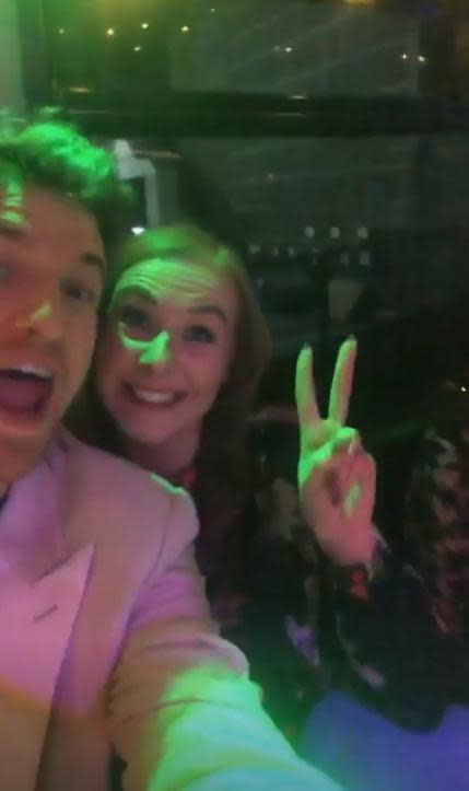 Wild night: James documented the big night on social media (Greg James Instagram)